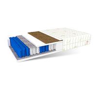 FDM Europa 90 x 200 cm, Materasso a Molle insacchettate a 7 Zone, Grado di durezza H4/H3, in Schiuma di Poliuretano, 18 cm di Altezza, Cocco