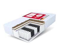 FDM HOME DOUBLE Materasso Singolo 90x200 cm Alto 21 cm Materasso a Molle Insacchettate Grado di Rigidità H3 H5 Due Lati 7 Zone di Comfort Strato di Cocò Rivestimento Lavabile OEKO-TEX Anallergic