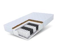 FDM HOME Materasso Singolo 100x200 cm Alto 17 cm Materasso a Molle Insacchettate Grado di Rigidità H3 H4 Due Lati 7 Zone di Comfort Strato di Cocò Rivestimento Lavabile OEKO-TEX Anallergic