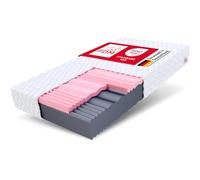 FDM Materasso 120 x 200 cm, durezza H3 H4, altezza 18 cm, materasso in schiuma fredda HR, schiuma visco, 7 zone di comfort con rivestimento ipoallergenico, lavabile in aloe vera, Oeko-Tex Lunera Max