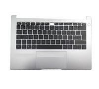 FDMOZRE Supporto per palmrest e Tastiera UK per Laptop Huawei MateBook D14 NBL-WAQ9HNR Silver Top Case
