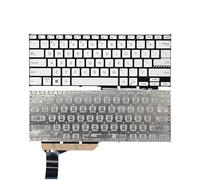 FDMOZRE Tastiera retroilluminata Inglese Russa per Laptop ASUS per Vivobook Go 14 E1404 E1404G E1404F E1404FA E1404U US/RU(US Sliver Original)
