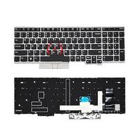FDMOZRE Tastiera retroilluminata Russa statunitense per Lenovo Thinkpad E580 E585 T590 E590 E595 L580 L590 P52 P53 P72 P73 01YP560 01YP640 Notebook(US Silver Mouse)