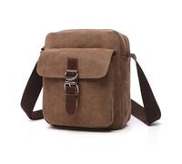 FDOIUTU Questa borsa a tracolla in tela lavata presenta due scomparti, uno stile casual, un ampio scomparto principale e una tracolla regolabile, perfetta per il lavoro o per l'uso quotidiano (Caffè)