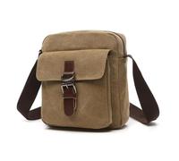 FDOIUTU Questa borsa a tracolla in tela lavata presenta due scomparti, uno stile casual, un ampio scomparto principale e una tracolla regolabile, perfetta per il lavoro o per l'uso quotidiano (Cachi)