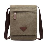 FDOIUTU Questa borsa a tracolla unisex in tela lavata presenta due scomparti e una chiusura magnetica. Ha uno stile casual e può essere indossata a spalla o a tracolla (Verde militare)