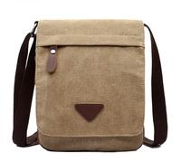 FDOIUTU Questa borsa a tracolla unisex in tela lavata presenta due scomparti e una chiusura magnetica. Ha uno stile casual e può essere indossata a spalla o a tracolla (Cachi)