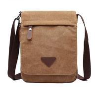 FDOIUTU Questa borsa a tracolla unisex in tela lavata presenta due scomparti e una chiusura magnetica. Ha uno stile casual e può essere indossata a spalla o a tracolla (Caffè)