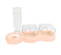 FDOSIJFOS Ciotola per Acqua per Cani, Ciotola for Gatti e Cani, Acqua Cibo, Set di Ciotole for Animali Domestici con abbeveratoio Automatico, inclinazione 15°, for Piccola Taglia(Pink)