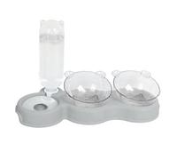 FDOSIJFOS Ciotola per Acqua per Cani, Ciotola for Gatti e Cani, Acqua Cibo, Set di Ciotole for Animali Domestici con abbeveratoio Automatico, inclinazione 15°, for Piccola Taglia(Grey)