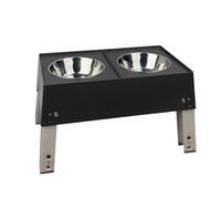 FDOSIJFOS Ciotola per Acqua per Cani, Ciotole for Cani e Gatti, Rialzate, con Ciotola Regolabile in 3 Altezze for di Piccola, Media Grande Taglia o, Nere