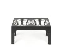 FDOSIJFOS Ciotola per Acqua per Cani, Ciotole Rialzate for Animali Domestici, Supporto for Ciotola rialzato for Gatti Anti-Vomito con 2 Ciotole Spesse in Acciaio Inossidabile Antiscivolo