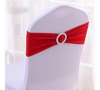 FDOSIJFOS Nastri per sedie, Telai for sedie, Fasce for sedie in Spandex da 1 Pezzo, Nodo con Fiocco con Fibbia for Decorazioni for Banchetti for Feste di Nozze, riunioni di uffici in Hotel(Red)