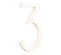 FDOSIJFOS Numero civico, 1 pz. 152 mm Numero civico Galleggiante Esterno 6 Pollici Targa for indirizzo in Metallo Bianco for Porta Appartamento n. 0-9(3)