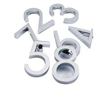 FDOSIJFOS Numero civico, 1 pz. 60 mm Numero civico Esterno Numeri autoadesivi for Porte for Cassette postali Indirizzo Targa 2,35 Pollici Plastica 3D #0-9(Silver,5)
