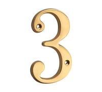 FDOSIJFOS Numero civico, 1 pz. Numero civico in Metallo da 101 mm, Numero e Lettera in Ottone Massiccio 4 Pollici, for Porta dell'appartamento(3)