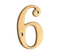 FDOSIJFOS Numero civico, 1 pz. Numero civico in Metallo da 101 mm, Numero e Lettera in Ottone Massiccio 4 Pollici, for Porta dell'appartamento(6)