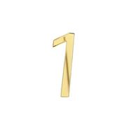 FDOSIJFOS Numero civico, Targa Adesiva 3D for Porta, for Esterni, Appartamento, Camera d'albergo, indirizzo, casa Moderna, Targa in Acrilico Digitale Creativa(Gold,1)