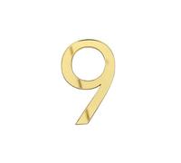 FDOSIJFOS Numero civico, Targa Adesiva 3D for Porta, for Esterni, Appartamento, Camera d'albergo, indirizzo, casa Moderna, Targa in Acrilico Digitale Creativa(Gold,9)