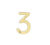 FDOSIJFOS Numero civico, Targa Adesiva 3D for Porta, for Esterni, Appartamento, Camera d'albergo, indirizzo, casa Moderna, Targa in Acrilico Digitale Creativa(Gold,3)