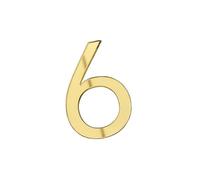 FDOSIJFOS Numero civico, Targa Adesiva 3D for Porta, for Esterni, Appartamento, Camera d'albergo, indirizzo, casa Moderna, Targa in Acrilico Digitale Creativa(Gold,6)