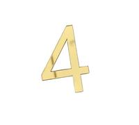 FDOSIJFOS Numero civico, Targa Adesiva 3D for Porta, for Esterni, Appartamento, Camera d'albergo, indirizzo, casa Moderna, Targa in Acrilico Digitale Creativa(Gold,4)