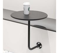 FDOSIJFOS Piccolo tavolo da pranzo, Tavolino laterale sospeso con struttura in metallo, tavolini moderni for caffè, ingresso, soggiorno o sala d'attesa/latteria, nero(35 * 47cm/13.8 * 18.5in)