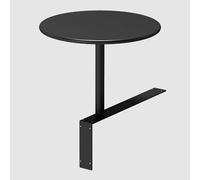 FDOSIJFOS Piccolo tavolo da pranzo, Tavolo da pub rotondo parete, piccolo tavolo bar, cocktail, caffè, moderno pranzo, snack, con gamba in metallo for(Black,40cm/15.8in)