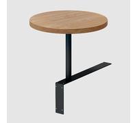 FDOSIJFOS Piccolo tavolo da pranzo, Tavolo da pub rotondo parete, piccolo tavolo bar, cocktail, caffè, moderno pranzo, snack, con gamba in metallo for(Wood Black,30cm/11.8in)