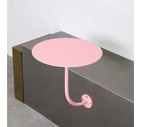 FDOSIJFOS Piccolo tavolo da pranzo, Tavolo rotondo da parete 13,8" in acciaio inox, tavolo bar, bistrot, cocktail, caffè, pub, scrivania pranzo moderna con gamba in metallo(Pink)