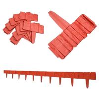 FDOSIJFOS Recinzioni per Giardini, Idee for recinzioni da Giardino, Bordure in ciottoli for, in plastica for Piante, Decorazioni for aiuole, Paesaggio Esterno(Brick Red)