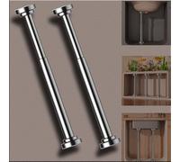 FDOSIJFOS Staffa per lavello sottopiano Supporto for lavello, gamba telescopica for mobili, pali di supporto senza trapano for cucina, bagno, divano, asta for tenda(2*Height 30 50 cm(11.8" 19.7"))