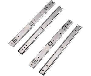 FDQAMLKX 2 Paia (4 Pezzi) Guide per cassetti a Estensione Completa da 27 mm x 450 mm, Guide in Acciaio Inossidabile per un'archiviazione fluida e ordinata in armadi e Pellicce