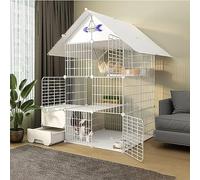 FDQAMLKX Gabbia per Gatti da Esterno Grande - Recinto Gatti Gabbia Gatti in Prodotti per Animali Domestici Pieghevoli in Metallo Recinto Recinto per Esterno/Interno/Balcone - Facile da Montare