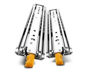 FDQAMLKX Guide per cassetti, 1 Paio di Guide per cassetti scorrevoli per Camper e Uso Industriale - capacità Massima di 220 kg, Larghezza 76 mm (400 mm)