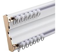 FDSGEEE Binario Tende Soffitto 1-5 Metri Tenda a Doppio Binario Lega di Alluminio per Tende Divisore per Stanze Binario Tenda Soffitto Scorrevole(Size:2.0M/78IN,Color:Bianco)