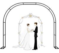 FDSGEEE Grande arco da giardino in metallo per piante rampicanti, robusto e durevole, arco per rose resistente alle intemperie in ferro tubolare per pergola (dimensioni: 240 x 220 cm, colore: nero)