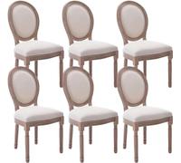 FDSGEEE Sedie in legno massello beige per sala da pranzo, stile vintage, con schienale curvo e struttura in legno massello splendidamente intagliato, per cucina, camera da letto, sala da pranzo