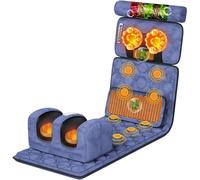 FDSGEEE Tappetino Massaggiante Riscaldato Shiatsu, 9 Modalità di Massaggio, 20 Teste, Beige, Schienale Continuo, Memory Foam, 1700mm x 500mm, Per Rilassarsi