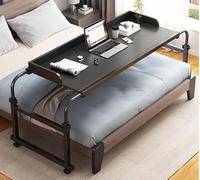 FDSGEEE - Tavolino regolabile per computer portatile, postazione di lavoro con ruote, altezza regolabile (colore: bianco)