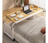 FDSGEEE - Tavolino regolabile per computer portatile, postazione di lavoro con ruote, altezza regolabile (colore: bianco)