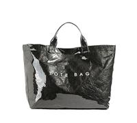 fdsmall Borsa a spalla in PVC Foglia di stampa Tote Bag, borsa di spiaggia in PVC ultra trasparente Borsa cosmetica trasparente grande Borsa impermeabile per le donne (Black)