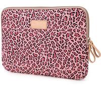 fdsmall Custodia impermeabile per computer portatile da 15,6 pollici, in neoprene, per Acer/Asus/Dell/Lenovo/HP/Samsung (rosso leopardato)