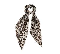 fdsmall Leopard Hair Scarf Scrunchies per le donne - 3Pcs Bow Scrunchies annodato Bow capelli cravatte lunghi elastici bande di raso capelli nastro Scrunchy morbido coda (02)