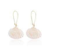 fdsmall Vintage Shell Cowrie Orecchini di goccia Perla Pendola Orecchini Argento Lunga Catena Drop Ear Stud Seashell Estate Beach Orecchini Gioielli per le Donne (12)