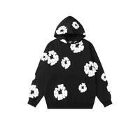 FDTURES 2024 Deni Stampa Coppia alla Moda Autunno E Inverno Schiuma Stampa di Alta qualità in Puro Cotone Looped Felpa con Cappuccio per Lo Sport-color4||XL