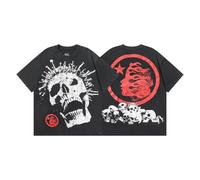 FDTURES 2024 Hellst Primavera/Estate Moda Stampata Nuova Trendy Uomo E Donna Testa Sciolta Manica Corta T-Shirt per La Gioventù-color5||S