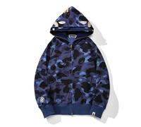 FDTURES 24ss alla Moda BAP Testa di Squalo Coppia Casual Doppio Cappello Camouflage Hoodie-color1||XL