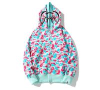 FDTURES 24ss alla Moda BAP Testa di Squalo Coppia Casual Doppio Cappello Camouflage Hoodie-color3||L