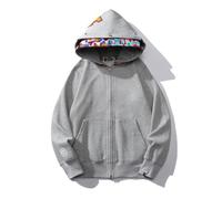 FDTURES 24ss alla Moda BAP Testa di Squalo Coppia Casual Doppio Cappello Camouflage Hoodie-color4||S